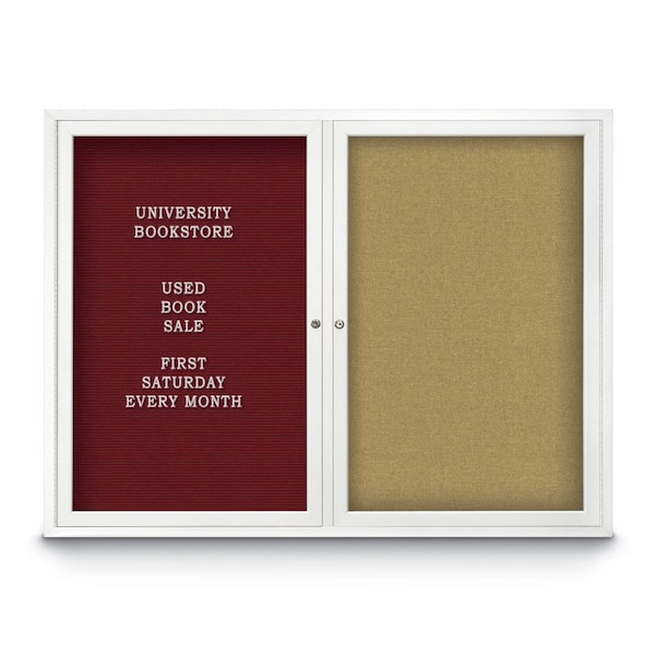 Corkboard, 60"x36", Deep Burgundy/Black